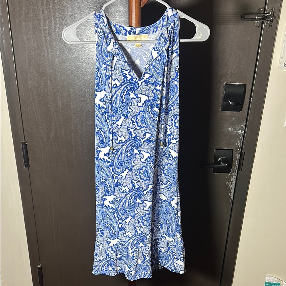 Michael Kors Blue and White Halter Sundress